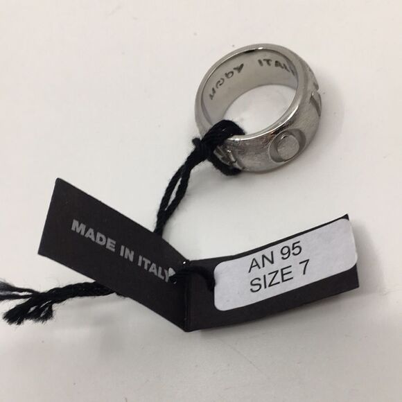 MOOBY AMORE silver tone textured chunky ring Sz 6.75 - Picture 7 of 16